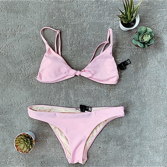 baby pink triangle bikini